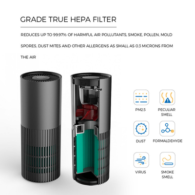 H13 True HEPA Filter سطح المكتب لتنقية الهواء البارد الكاثود ضوء الأشعة فوق البنفسجية
